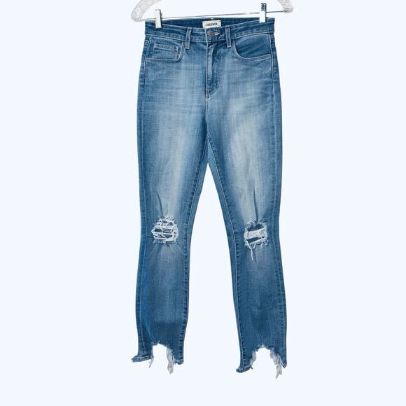 L'AGENCE Denim - L'agence High Line High Rise Skinny Jeans in Catalina Destruct size 25